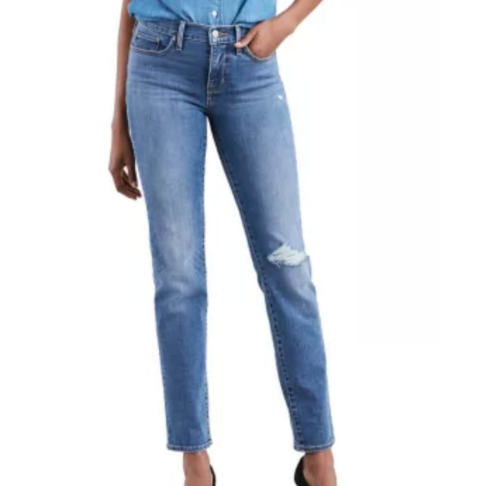 Levi’s Shaping Slim 312 Blue Distressed Women’s Jeans size 27